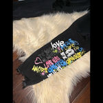 Tinseltown  Hi rise The Mom Jean graffiti raw hem sz 11 Photo 3