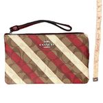 Coach Large Corner Zip Wristlet In Signature Canvas With Diagonal Stripe Print Photo 1