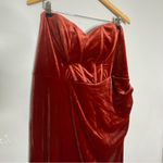 Azazie  Nereda Terracotta Velvet Corset Dress Size A18‎ Photo 2