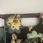 Gap Vintage Women's Small Retro Floral Tropical Clutch Wooden Handle Purse Photo 7