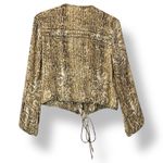Tory Burch Women Silk Python Zip Blouse 4 Drawstring Hem Statement Mob wife Luxe Photo 1