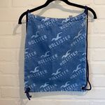 Hollister ‎ bag cinch sac denim jean logo print adjustable unisex one size NEW Photo 0
