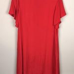 Savanna Jane Women’s Floral Leaf Embroidered Red Flutter Sleeve Shift Dress Photo 4