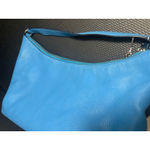 Coach  East/West Celeste Convertible Hobo Bag Pebbled Leather Blue Purse Photo 6