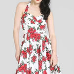 Hell Bunny Vixen pinup girl retro M rockabilly rose dress Photo 0