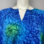 Kaftan Dress One Size Abstract Print Women Blue Green Maxi Beachy Lounge Relaxed Photo 12