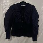 ZARA Navy Blue Contrast Vest Cardigan Jacket Size XS Photo 0