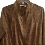 Athleta Women's Large Animal Print Salutation Jacket Brown Long Sleeve Photo 1