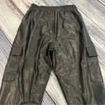 Abercrombie & Fitch Black Faux Leather Cargo Joggers Photo 4