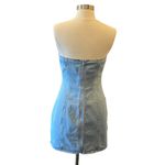 ASOS  Strapless Denim Mini Dress With Slit Hem Photo 6