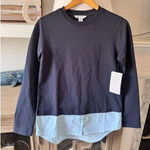 Athleta NWT  Gallery Top Tunic Layered Look Navy Blue Quarry Blue Size XXS Photo 0