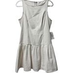 Mod On Trend LUCKY TO HAVE YOU DROP WAIST White Cotton Mini DRESS Size Medium Photo 3