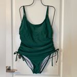 Viottiset Women's Ruched High Cut One Piece Swimsuit Tummy Control Monokini XL Green Photo 1