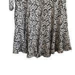 Club Monaco  Silk Dress 4 Black White Whimsical Floral Fairy‎ Boho Cottagecore Photo 7