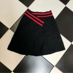 Maje Jispe Mini Plaid Asymmetrical Wrap Skirt Black & Red Stripe Preppy Punk S Photo 3