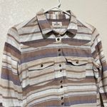 Shyanne  Flannel Button Up Shirt Womens Med Pastel Check Plaid Cotton Lace Trim Photo 3