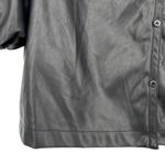 Avec Les Filles  Faux Leather Short Sleeve Black Blouse Size XL NWT Photo 2