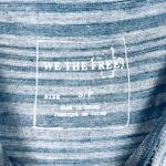 We The Free  Striped Lace Side Tunic Top Women's S/P Blue Grey Photo 3
