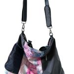 Athleta gym overnight bag duffle travel medium black and pink and purple Photo 2