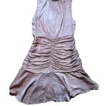 Storia ruched flouncy light pink polka dot mini dress sz S Photo 6