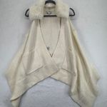 Kaufmanfranco Cream Wool Blend Knit Vest Faux Fur Collar Sleeveless Medium M Photo 0