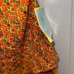 CeCe 's Women's Orange Floral Tie-neck Double-layer Sleeveless Halter Top Photo 9