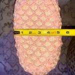 Small Light Pink Straw Tote Bag Double Handles Open Top. EUC Multiple Photo 6