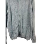 VTG Stitches In Time Women’s M Blue Floral Embroidered Zip Up Cardigan Sweater Size M Photo 2