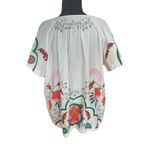 Tucker NYC Ecru Dutch Blossoms Blouse Top Shirt Floral Silk Women's Size Medium White Photo 1