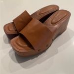 Splendid Women's Tan Leather Slide Sandals Photo 1