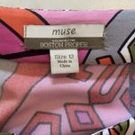 Muse Boston Proper Pink Orange Geometric Shift Drop Waist Retro Dress 12 Light Photo 6