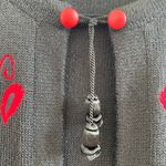 Alpaca Red & Black Cardigan Tassel Sweater By Artesanias A.T. 100% Alpaca Size M Size M Photo 4