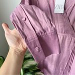 ZARA  Satin Effect Faux Wrap Midi Dress Photo 9