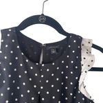 Ann Taylor Black Polka Dot Ruffle Shift Dress Preppy Career Coquette Photo 3