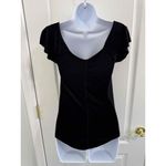 Free People Black Short Puff Sleeves Sweetheart Neck Fitted Top Womens Top S/M Photo 2