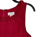 Loft  Ann Taylor Crewneck Ruffle Trim Lined Shift Dress Women 8 Sleeveless Cotton Photo 4