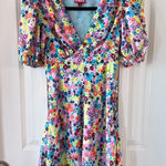 STAUD  Milla Floral-print Crêpe De Chine Minidress In Rainbow Flower Market Photo 0