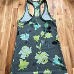 Athleta XXS Racerback Tank Top Green Floral Print Activewear Yoga Gym Photo 3