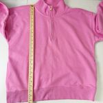 J. Crew 1/4 Zip Mock Neck Sweatshirt Womens Small Preppy Sporty Softcore Retro Pink Photo 6