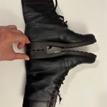 Salvatore Ferragamo Women's Leather and Fabric Combat Boot Size 9.0 B Photo 4