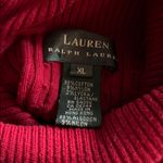Ralph Lauren Lauren  LRL Red Cable Knit Turtleneck Sweater Sz XL Classic Cotton Photo 5