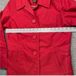 Eddie Bauer  Red Trench Coat Shell Jacket Button Front Vintage Style Womens Small Photo 3