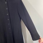 Vtg Albert Nipon Women Black Wool Button Up Maxi Velvet Lined Hood Pea Coat Sz 6 Photo 8