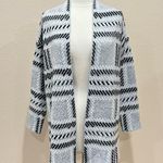 Debut  Grey Plaid Open Front Cardigan Size Small Photo 1
