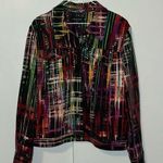 Perceptions Colorful Abstract Button Down Shirt Jacket Women’s Size 16 Photo 0