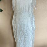 Lulus NWOT Gorgeous Persona White Satin Jacquard Tie-Strap Midi Dress Photo 0