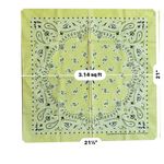 American Made Light Yellow Western Paisley Bandana 100% Cotton Pocket Square Photo 3