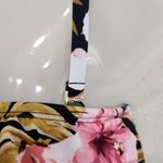 Kona Sol  Black Pink Floral One Piece Swimsuit Chest Ruffle Padded Size Small Photo 4