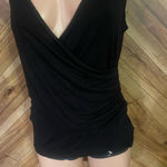 CAbi  Black Ruched Side Black Medium Sleeveless Blouse Photo 2