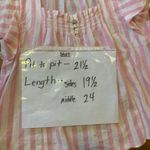Draper James  top Large Pink White Stripes Linen cotton blend square neck smocked Photo 4